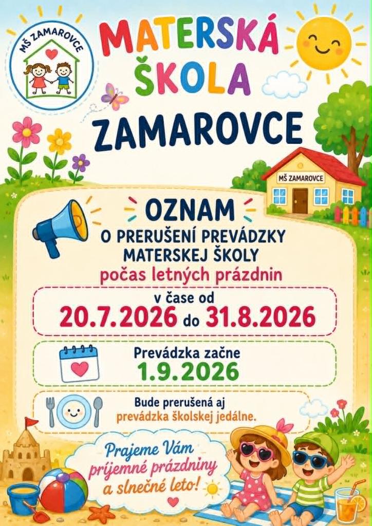 Prerušenie prevádzky materskej školy 